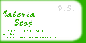 valeria stoj business card